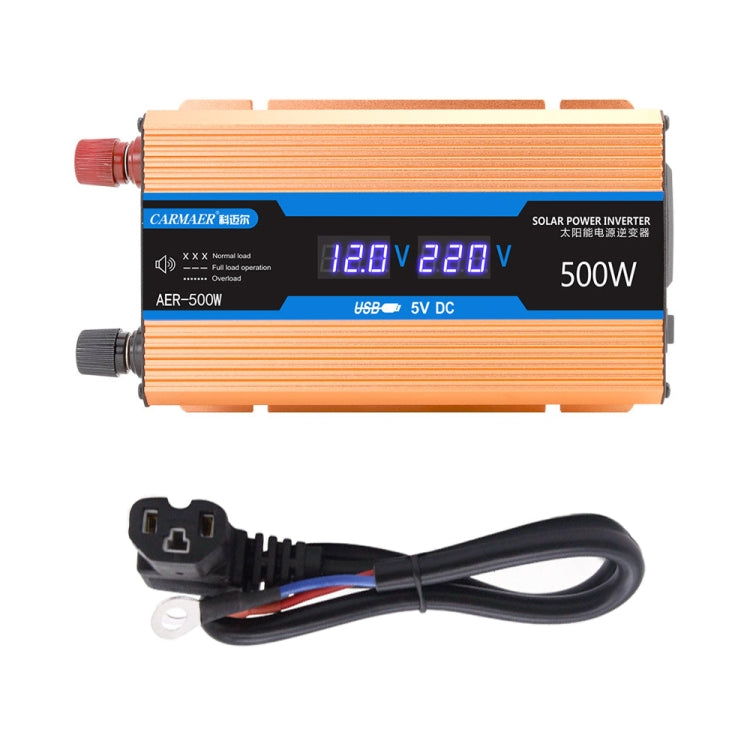 Carmaer 60V to 220V 500W Car Multi-function Double Digital Display Inverter Household Power Converter, 60V to 220V 500W