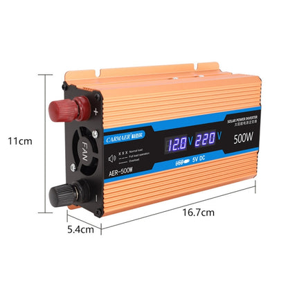 Carmaer 60V to 220V 500W Car Multi-function Double Digital Display Inverter Household Power Converter, 60V to 220V 500W