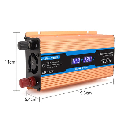 Carmaer 48V to 220V 1200W Car Multi-function Double Digital Display Inverter Household Power Converter, 48V to 220V 1200W