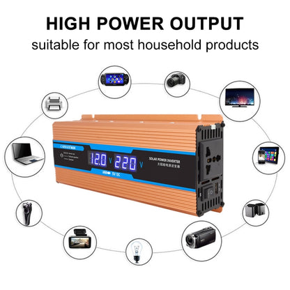 Carmaer 48V to 220V 1200W Car Multi-function Double Digital Display Inverter Household Power Converter, 48V to 220V 1200W
