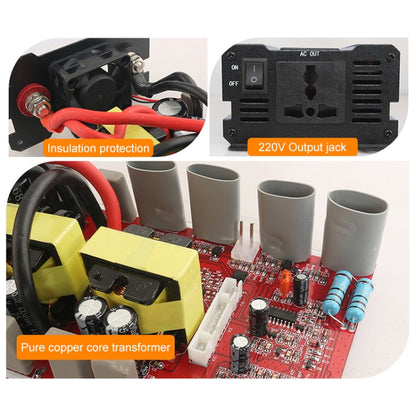 Carmaer 48V to 220V 1200W Double Socket Car Double Digital Display Inverter Household Power Converter, 48V to 220V 1200W