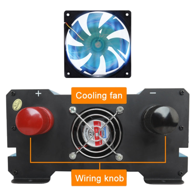 Carmaer 48V to 220V 2200W Three Socket Car Double Digital Display Inverter Household Power Converter, 48V to 220V 2200W