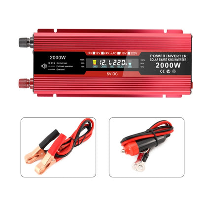 Carmaer Universal 24V to 220V 2000W Car LCD Display Inverter Household Power Converter, Universal 24V to 220V 2000W