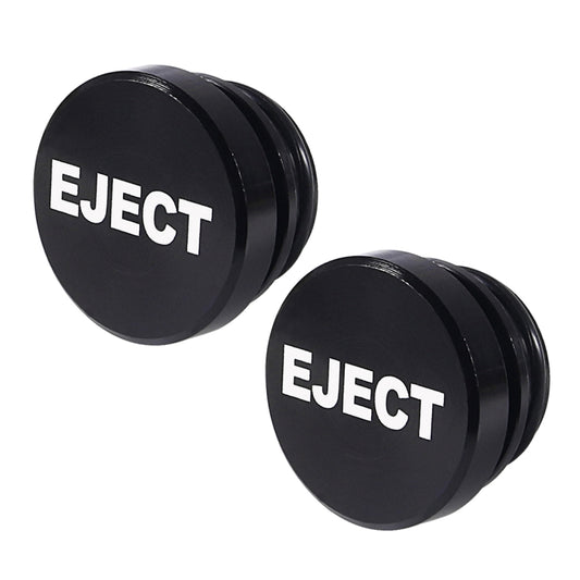 2 PCS Car / Motorcycle EJECT Letter Metal Cigarette Lighter Dust Cover, EJECT (Black), EJECT (Red)
