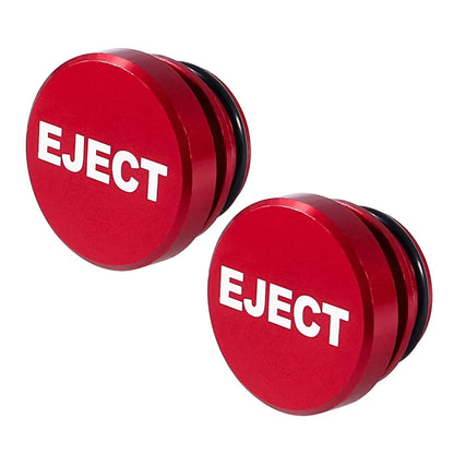 2 PCS Car / Motorcycle EJECT Letter Metal Cigarette Lighter Dust Cover, EJECT (Black), EJECT (Red)