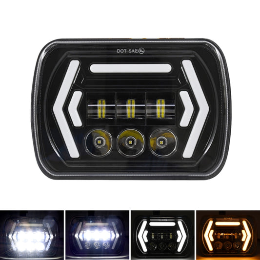 Car 7 inch Square DC9-30V  LED Headlight Modification Accessories for Jeep Wrangler, 7 inch Square