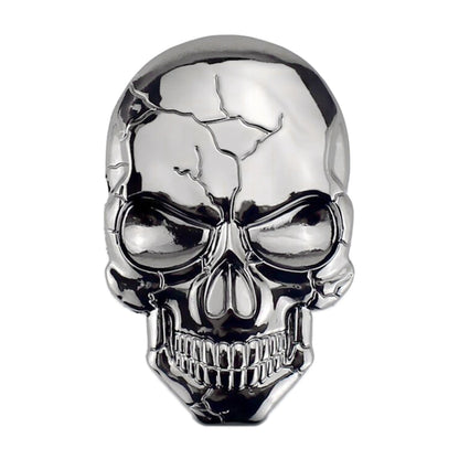 Three-dimensional Devil Skull Metal Car Sticker, Titanium Color, Bronze, Silver Grey