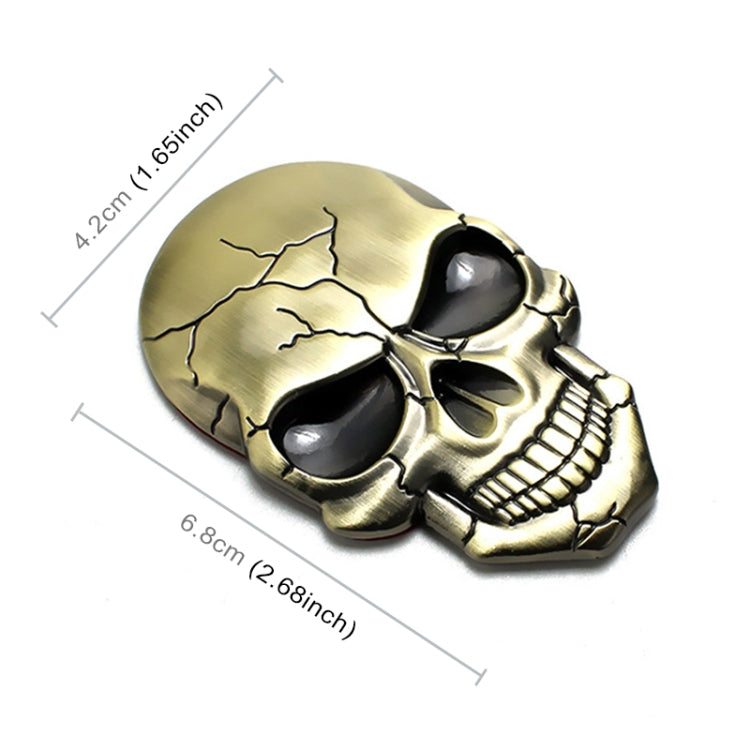 Three-dimensional Devil Skull Metal Car Sticker, Titanium Color, Bronze, Silver Grey