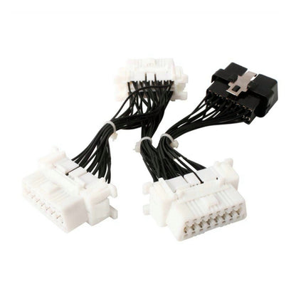 ELM327 OBD2 16Pin Male to 3 Female Car Diagnostic Cable, 16Pin Male to 3 Female