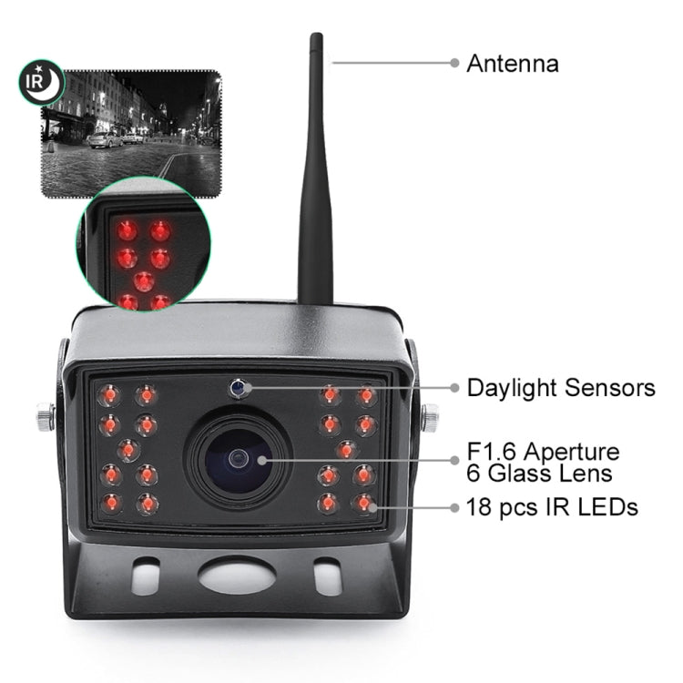 7 inch Car Digital Wireless Rear-view Split-screen Monitor Four Record, Four Record