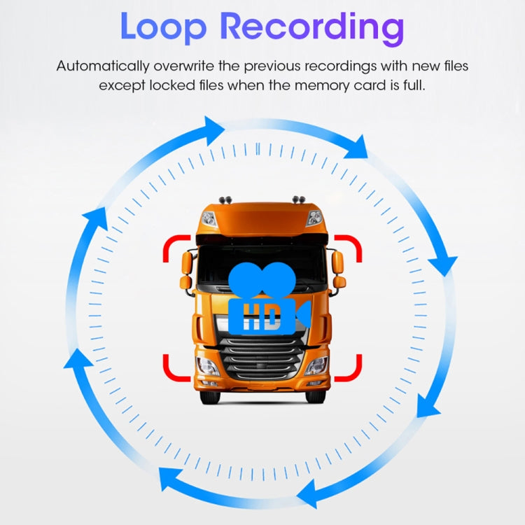 7 inch Car Digital Wireless Rear-view Split-screen Monitor Four Record, Four Record