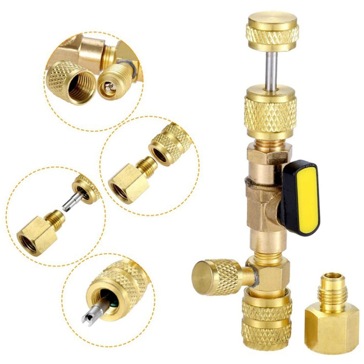 R410A R22 Spool Remover Installation Tool with Dual Size SAE 1/4 and 5/16 Ports, R410A