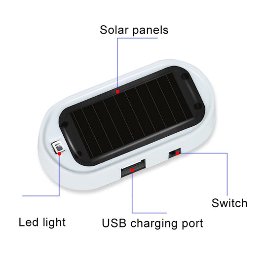 Car Solar Energy Anti-theft Device LED Warning Light, Red