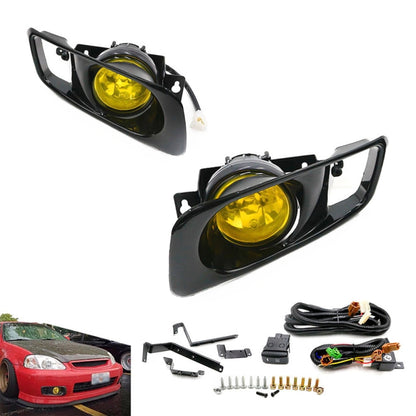 1 paire de feux antibrouillard avant modifiés pour Honda Civic 1999-2000, pour Honda Civic 1999-2000 (lumière blanche), pour Honda Civic 1999-2000 (lumière jaune)