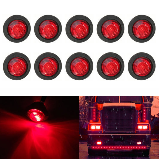 10 PCS MK-009 3/4 inch Car / Truck 3LEDs Side Marker Indicator Lights Bulb Lamp, MK-009(Red Light), MK-009(Green Light), MK-009(White Light), MK-009(Yellow Light)