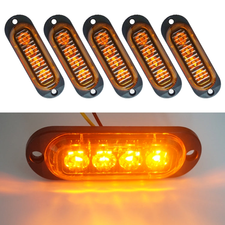 5 PCS MK-087 Car / Truck 4LEDs Side Marker Indicator Lights Bulb Lamp, MK-087(Blue Light), MK-087(Green Light), MK-087(Red Light), MK-087(White Light), MK-087(Yellow Light)