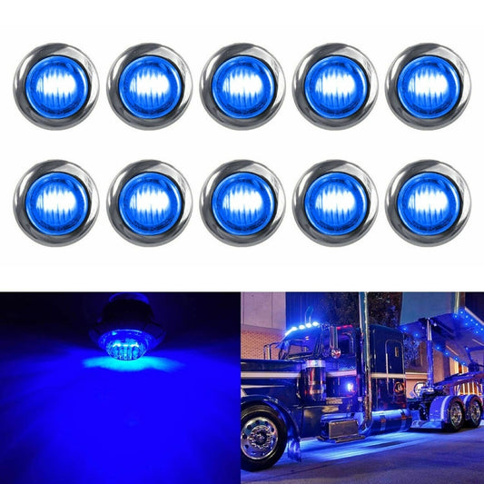 10 PCS MK-118 3/4 pouce Cadre Métallique Voiture / Camion 3 LEDs Feux de Gabarit Latéraux Ampoule Lampe, MK-118(Lumière Bleue), MK-118(Lumière Verte), MK-118(Lumière Rouge), MK-118(Lumière Blanche), MK-118 (Lumière Jaune)