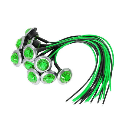 10 PCS MK-118 3/4 inch Metal Frame Car / Truck 3LEDs Side Marker Indicator Lights Bulb Lamp, MK-118(Green Light), MK-118(Red Light), MK-118(White Light), MK-118 (Yellow Light), MK-118(Blue Light)