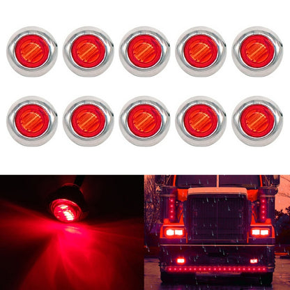 10 PCS MK-118 3/4 inch Metal Frame Car / Truck 3LEDs Side Marker Indicator Lights Bulb Lamp, MK-118(Green Light), MK-118(Red Light), MK-118(White Light), MK-118 (Yellow Light), MK-118(Blue Light)