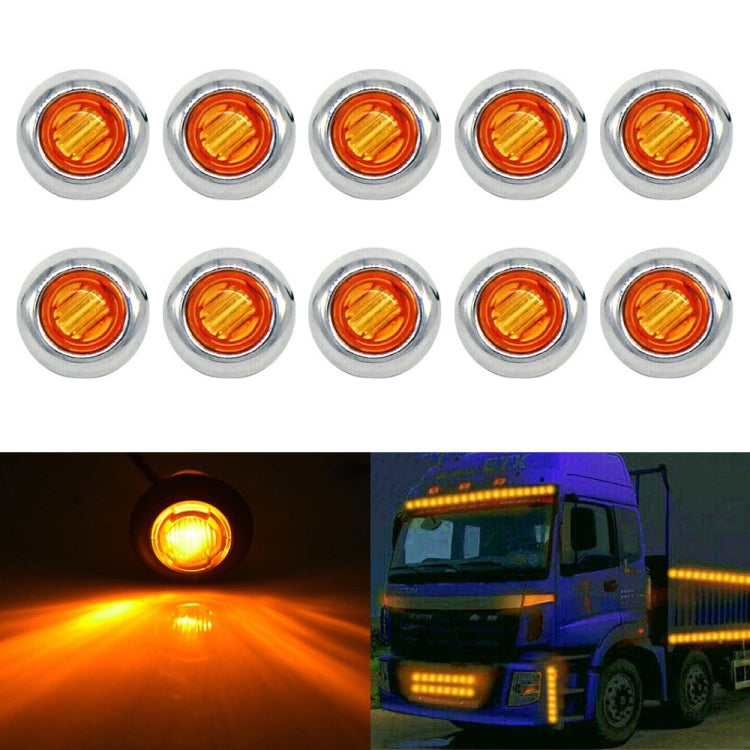 10 PCS MK-118 3/4 inch Metal Frame Car / Truck 3LEDs Side Marker Indicator Lights Bulb Lamp, MK-118(Blue Light), MK-118(Green Light), MK-118(Red Light), MK-118(White Light), MK-118 (Yellow Light)