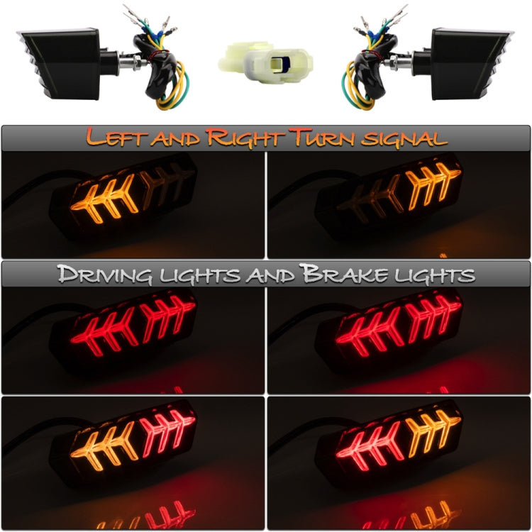 2 PCS KC670 Motorcycle Integrated Flashing Turn Signal Brake Tail Light for Honda MSX125 CBR650F CTX700, KC670