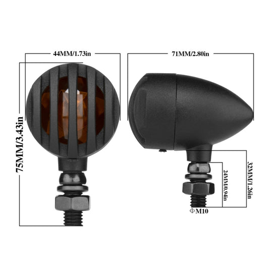 2 PCS PE-ZJ502 Moto Métal Clôture Clignotant Lumière