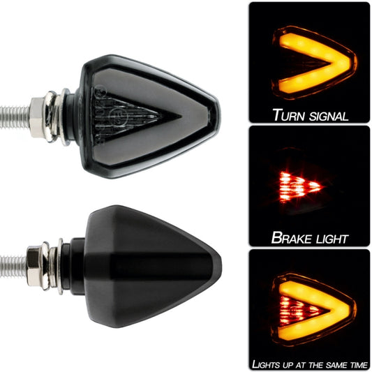 2 PCS KC018A Moto Triangulaire en Forme de V Bicolore LED Feu Stop Clignotant, KC018A
