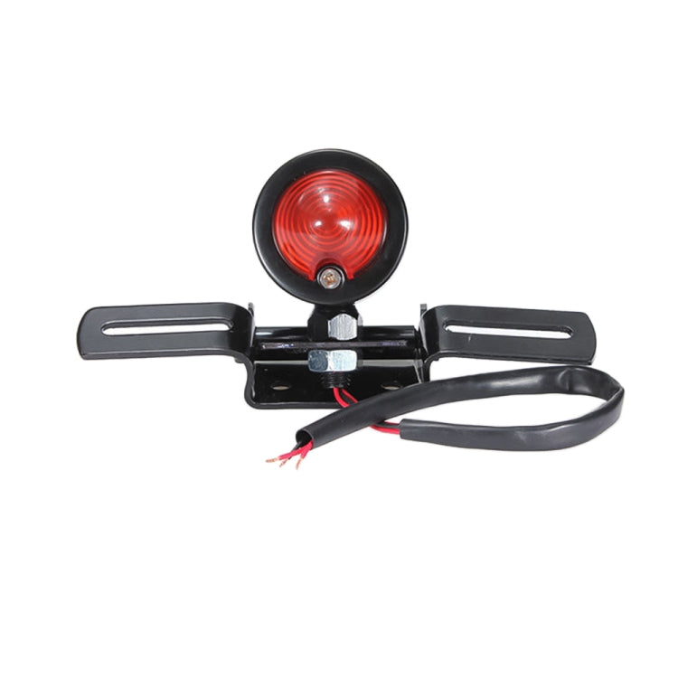 2 PCS KC-WD-FGZXD Moto Rétro Ronde Feu Stop avec Support de Plaque d'Immatriculation, Feu Stop