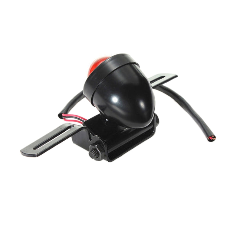 2 PCS KC-WD-FGZXD Moto Rétro Ronde Feu Stop avec Support de Plaque d'Immatriculation, Feu Stop