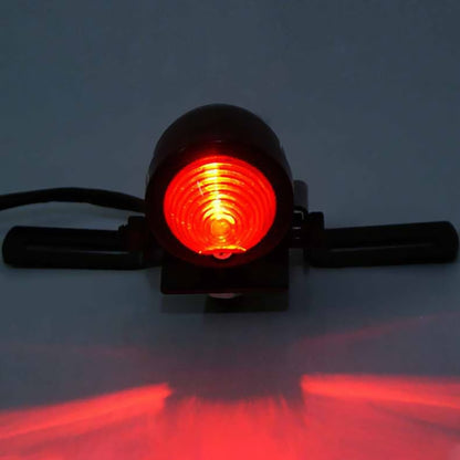 2 PCS KC-WD-FGZXD Moto Rétro Ronde Feu Stop avec Support de Plaque d'Immatriculation, Feu Stop