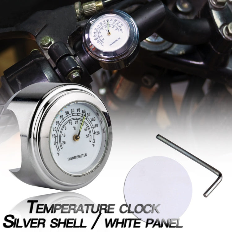 2 PCS Motorcycle 22-25mm Handlebar Thermometer, Thermometer (White), Thermometer (Black)