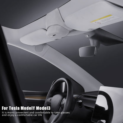 Car Suede Wrap Version Sunglasses Storage Box for Tesla Model 3, Suede Wrap Version for Tesla Model 3