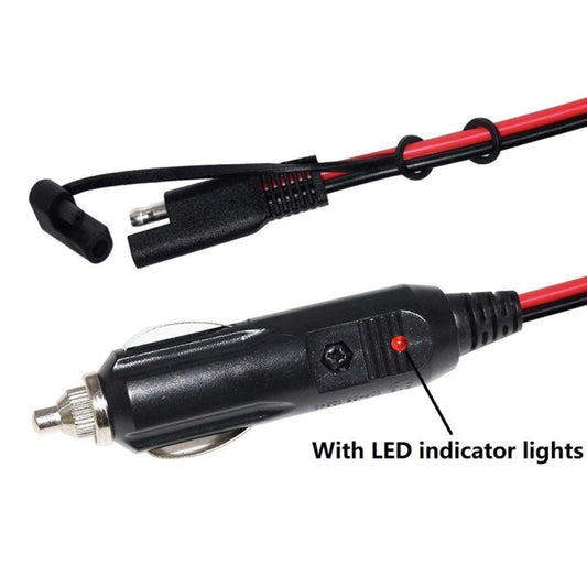 12V SAE Car Power Cord Cigarette Lighter Plug to Solar Battery Charging Connecting Cable, Length: 1.5m, 1.5m