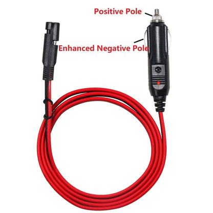 12V SAE Car Power Cord Cigarette Lighter Plug to Solar Battery Charging Connecting Cable, Length: 1.5m, 1.5m