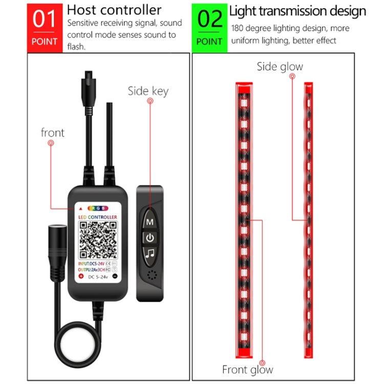 Y11 Cigarette Lighter Car Colorful RGB Foot LED Atmosphere Light, Y11 Cigarette Lighter