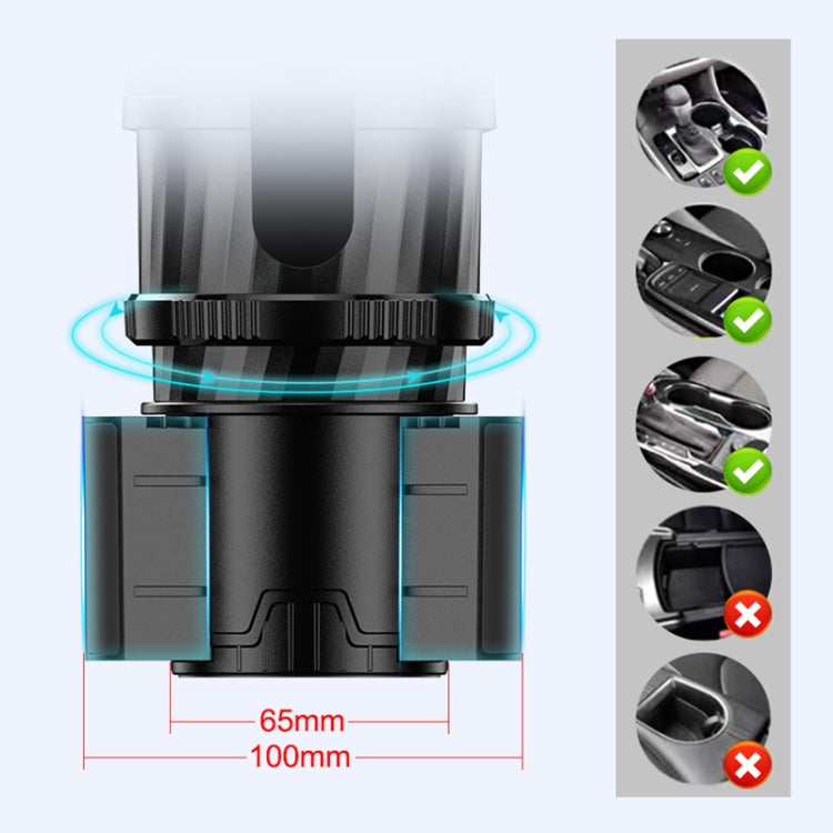 Car Multifunctional Retractable Rotating Water Cup Holder with Compass, SB-3088 Black