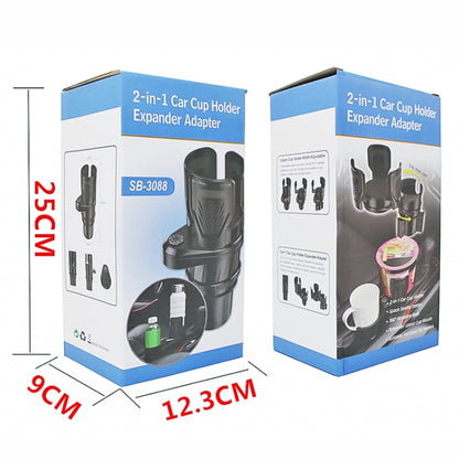 Car Multifunctional Retractable Rotating Water Cup Holder with Compass, SB-3088 Black
