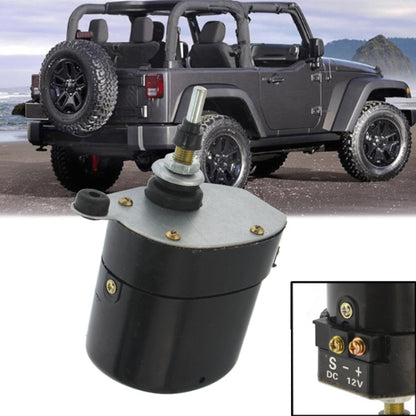 Caravan 12V Front Windshield Wiper Motor 01287358 for Willys Jeep Tractor, Short Shaft