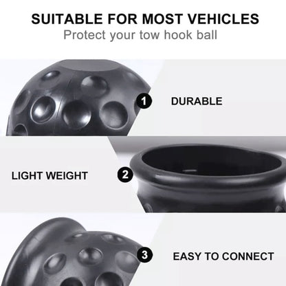 2 in 1 / Set Car Truck Tow Ball Cover Cap Towing Hitch Trailer Towball Protection, 2 in 1