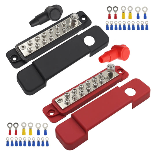48V 180A 12 Way Power Distribution Terminal Block Battery Bus Bar Set, 12 Way
