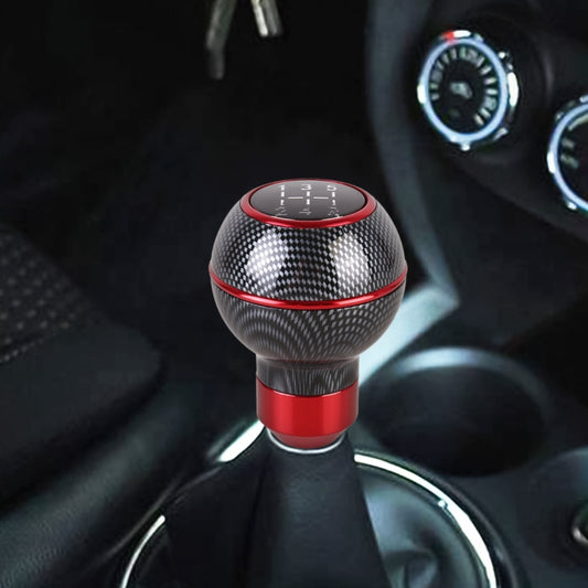 Universal Car Carbon Fiber Texture Metal Gear Shift Knob, Carbon Fiber Texture (Red), Carbon Fiber Texture (Silver)