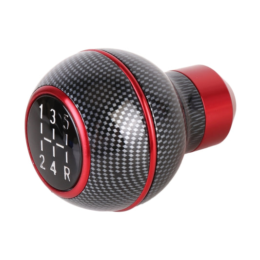Universal Car Carbon Fiber Texture Metal Gear Shift Knob, Carbon Fiber Texture (Red), Carbon Fiber Texture (Silver)