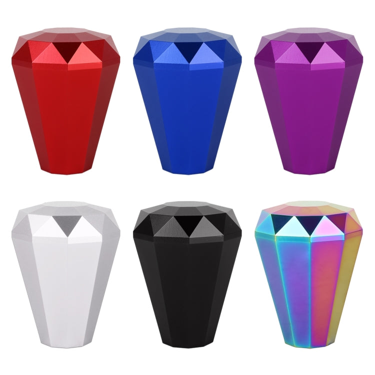 Universal Car Diamond Shape Metal Gear Shift Knob, Black, Blue, Purple, Red, Silver