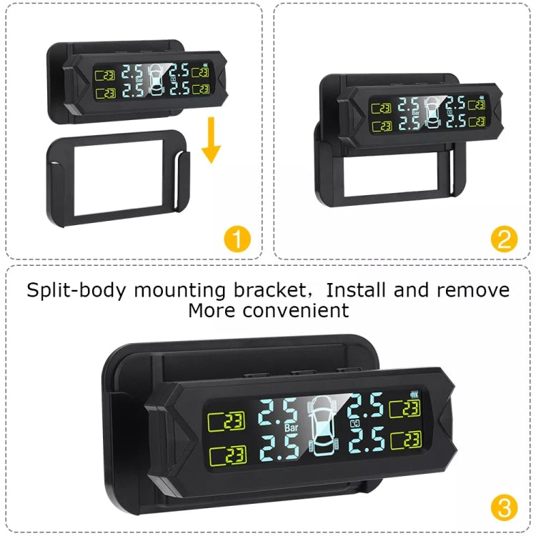 Car High Precision Solar Charging Tire Pressure Monitoring System TPMS, External Beep Sensor, External Beep Sensor