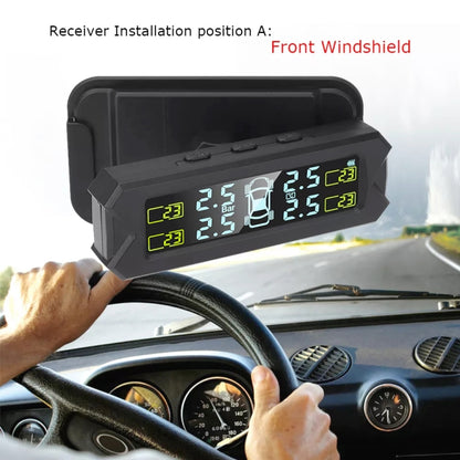 Car High Precision Solar Charging Tire Pressure Monitoring System TPMS, External Beep Sensor, External Beep Sensor