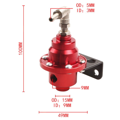 Car Modified Adjustable Fuel Pressure Regulator with Pressure Gauge, Adjustable Fuel Pressure Regulator
