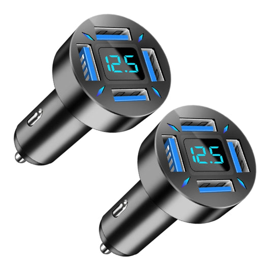 2 chargeurs de voiture USB 4 en 1 avec affichage numérique 4,8 A, 4,8 A