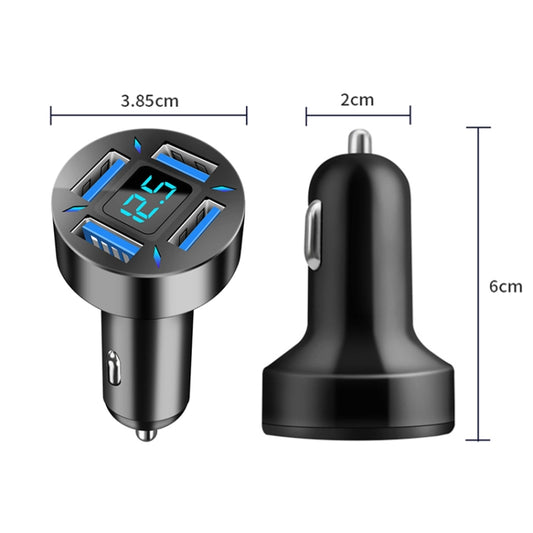 2 chargeurs de voiture USB 4 en 1 avec affichage numérique 4,8 A, 4,8 A