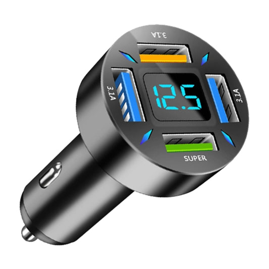 Chargeur de voiture super rapide 4 en 1 USB 66 W avec affichage numérique, 66 W