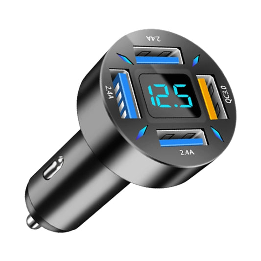 Chargeur de voiture rapide 4 en 1 USB QC3.0 avec affichage numérique, QC3.0